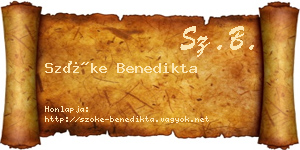 Szőke Benedikta névjegykártya